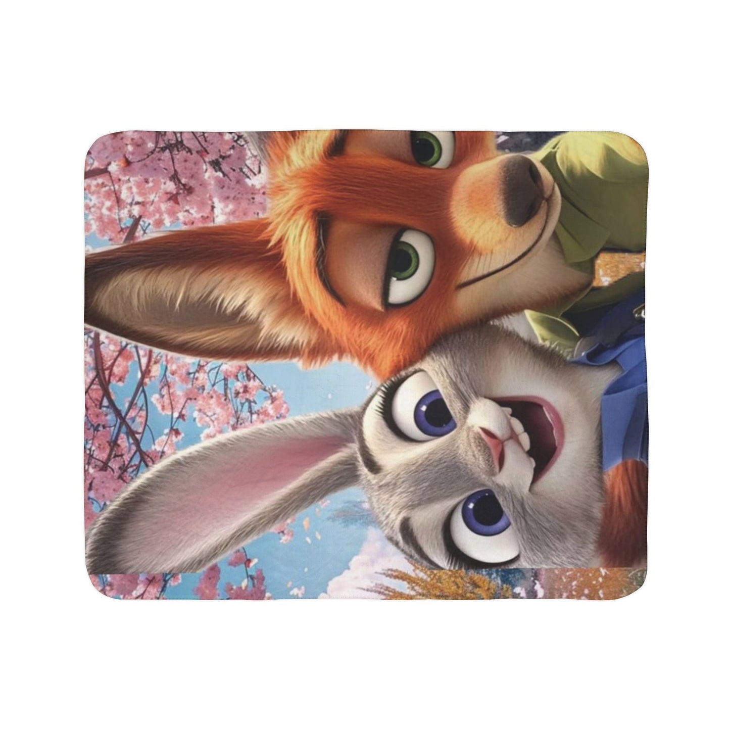 Cozy Fleece Sherpa Blanket with Joyful Cartoon Characters, Perfect for Kids' Rooms, Movie Nights, Gifts, and More! - Eloraboutique