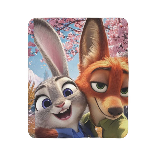 Cozy Fleece Sherpa Blanket with Joyful Cartoon Characters, Perfect for Kids' Rooms, Movie Nights, Gifts, and More! - Eloraboutique